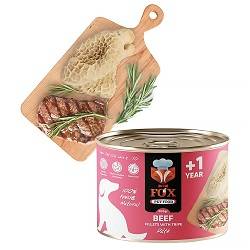 فاکس کنسرو پته فیله بیف و سیرابی سگ500گرم